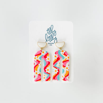 Groovy Rainbow Straight Arch Earrings