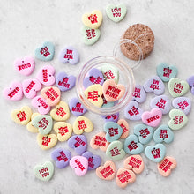 Load image into Gallery viewer, Rainbow Candy Heart Jar Hoop Earring Set