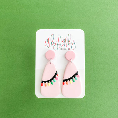 Pink String Light Drop Earrings