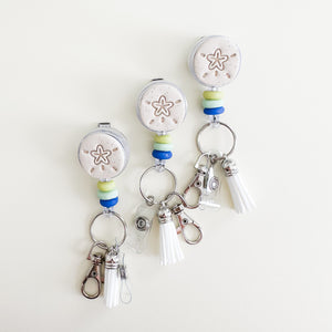 Seaglass and Sand Dollar Badge Reel