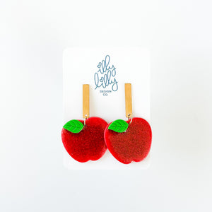 Glitter Apple Earrings