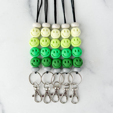 Ombre Green Smiley Lanyard