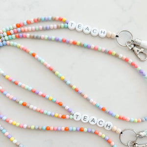 TEACH Friendship Bracelet Full Beaded Lanyard