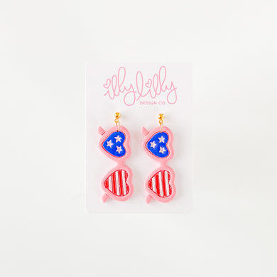 Patriotic Pink Sunnies Earrings